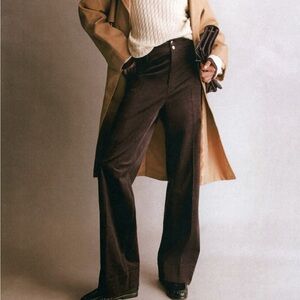 H&M corduroy Stylish Brown Wide-Leg Pants